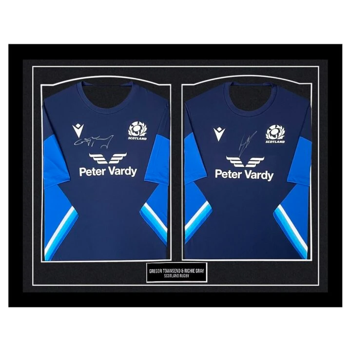 Signed Gregor Townsend & Richie Gray Framed Duo Shirts - Scotland Rugby Icons