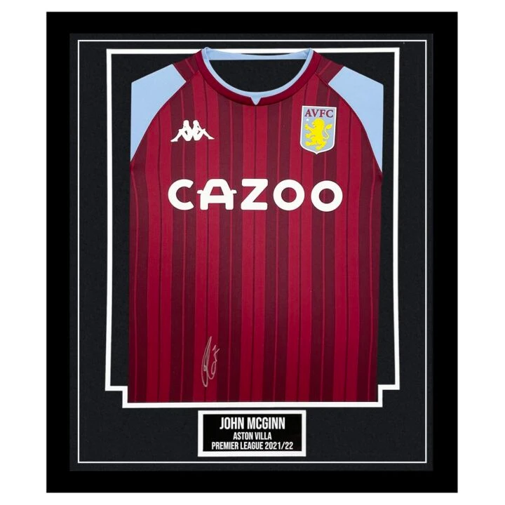 Signed John McGinn Framed Aston Villa Shirt - Premier League 2122