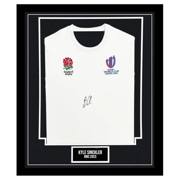 Signed Kyle Sinckler Framed England Shirt - RWC 2023 Icon