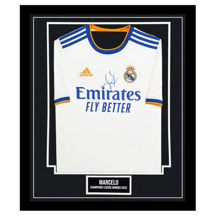 Signed Marcelo Framed Shirt - Champions League Winner 2022 (Damaged)