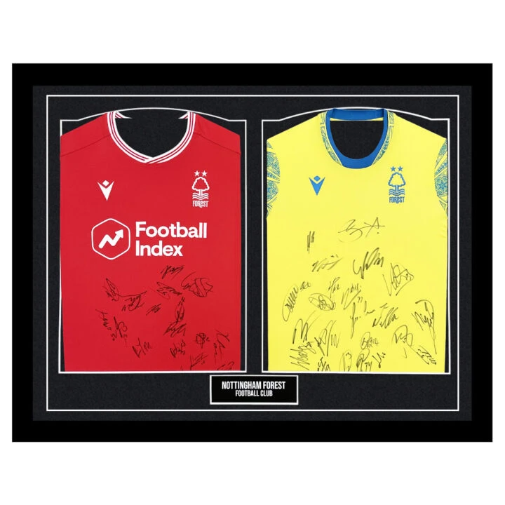 Signed Nottingham Forest Framed Duo Shirts - Squad Autograph