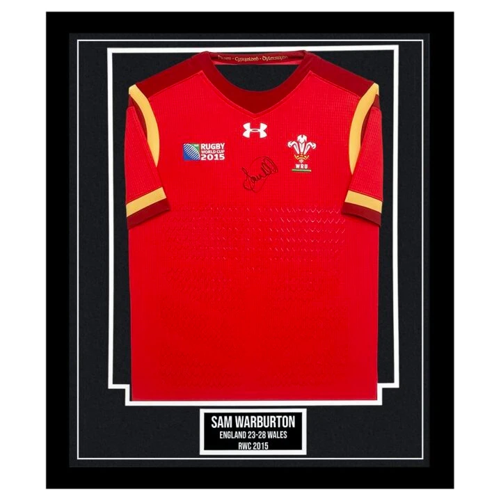 Signed Sam Warburton Framed Shirt - England vs Wales RWC 2015