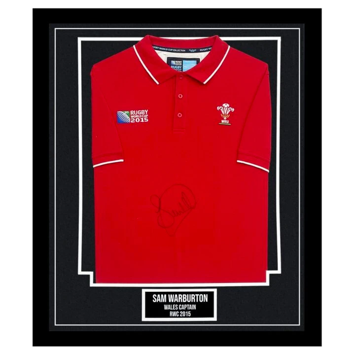 Signed Sam Warburton Framed Shirt - Wales Captain RWC 2015