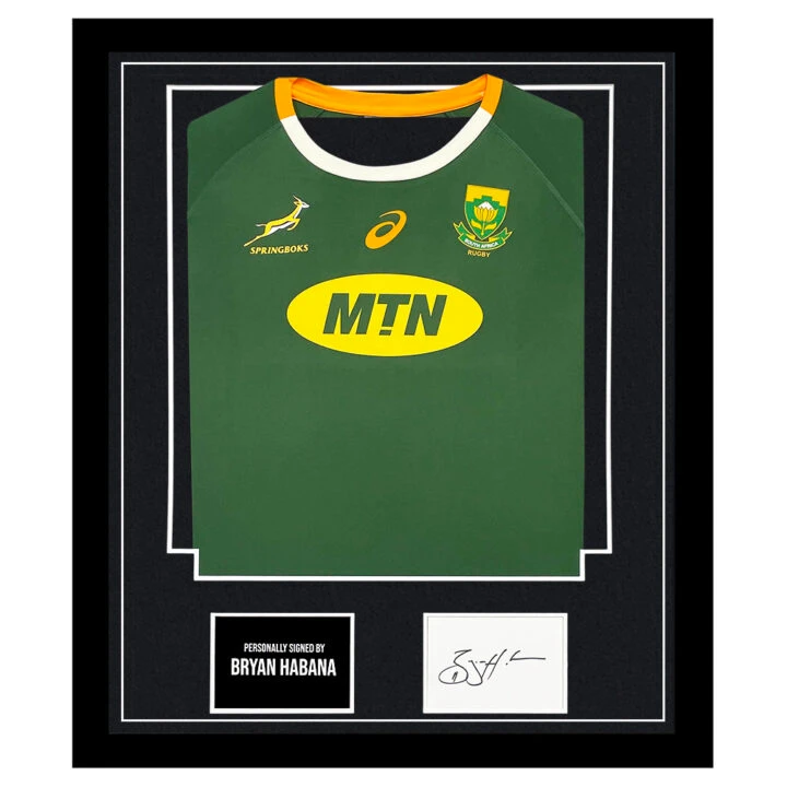 Bryan Habana Signed Framed Display Shirt - South Africa Autograph