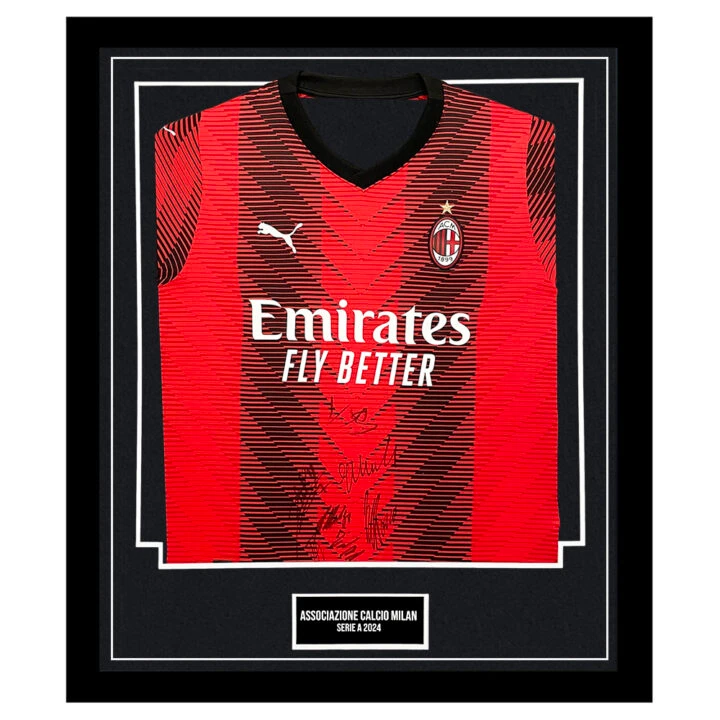 Framed AC Milan Signed Home Shirt - Serie A 2024