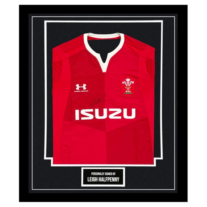 Framed Leigh Halfpenny Signed Shirt - Wales Rugby Autograph