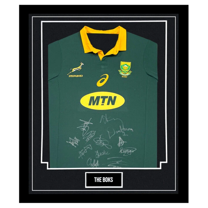 Framed South Africa Signed Shirt - The Boks Autograph