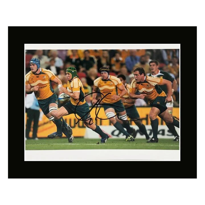 Signed Matt Giteau Photo Display 12×10 – Australia Icon