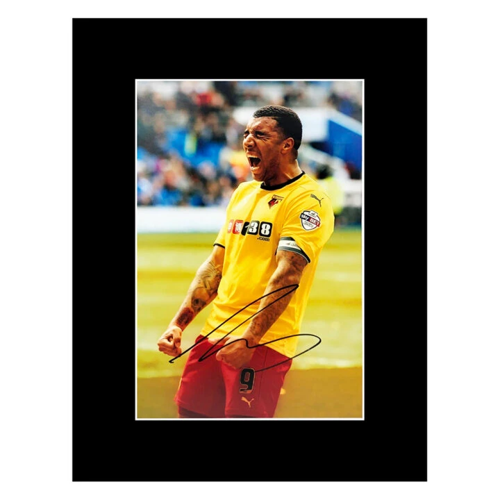 Signed Troy Deeney Photo Display 16x12 - Watford Icon Autograph