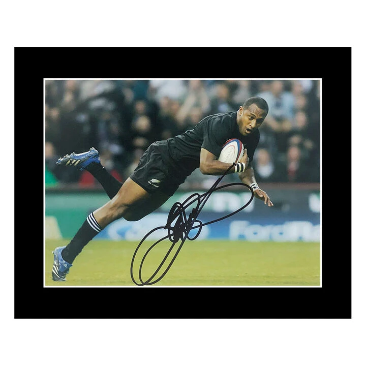 Signed Joe Rokocoko Photo Display 12x10 - New Zealand All Blacks Icon