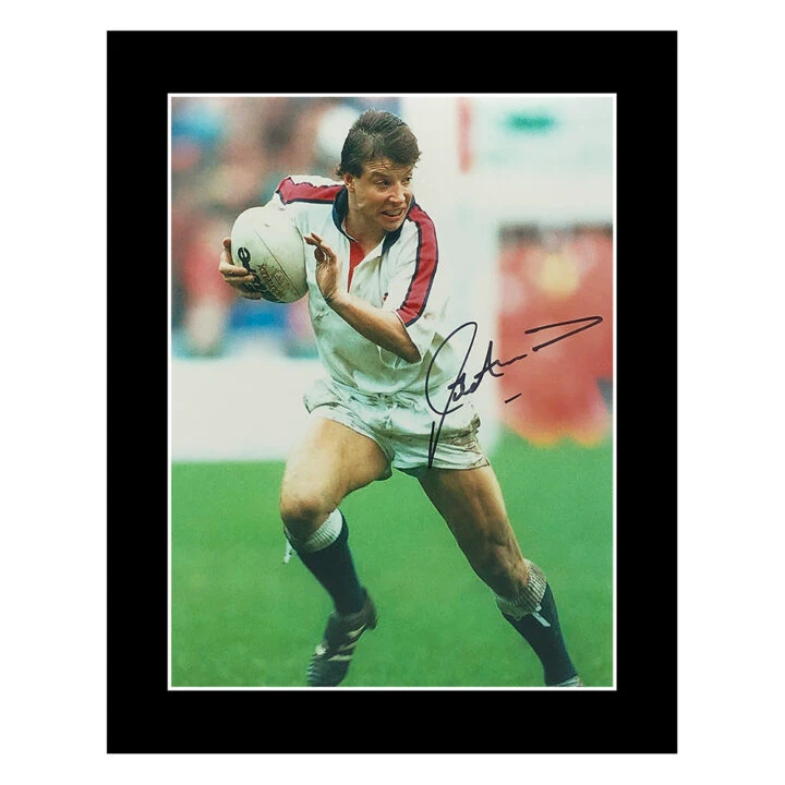 Signed Rob Andrew Photo Display 12x10 - England Rugby Icon