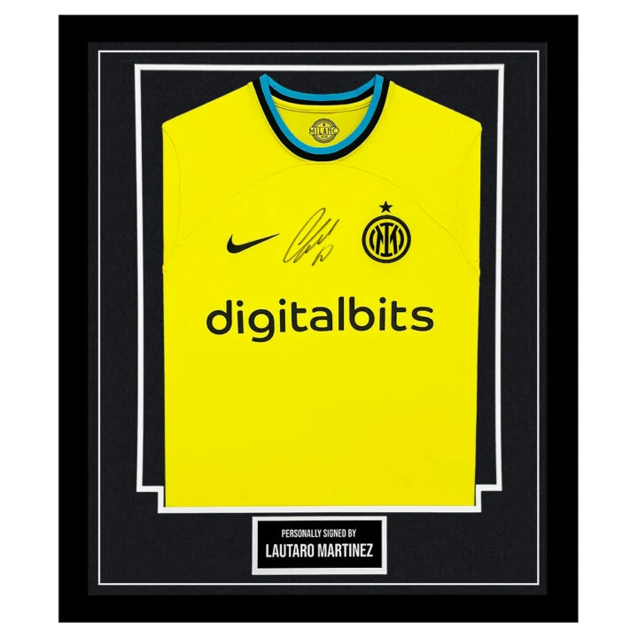 Lautaro Martinez Signed Framed Shirt - Inter Milan Icon Autograph