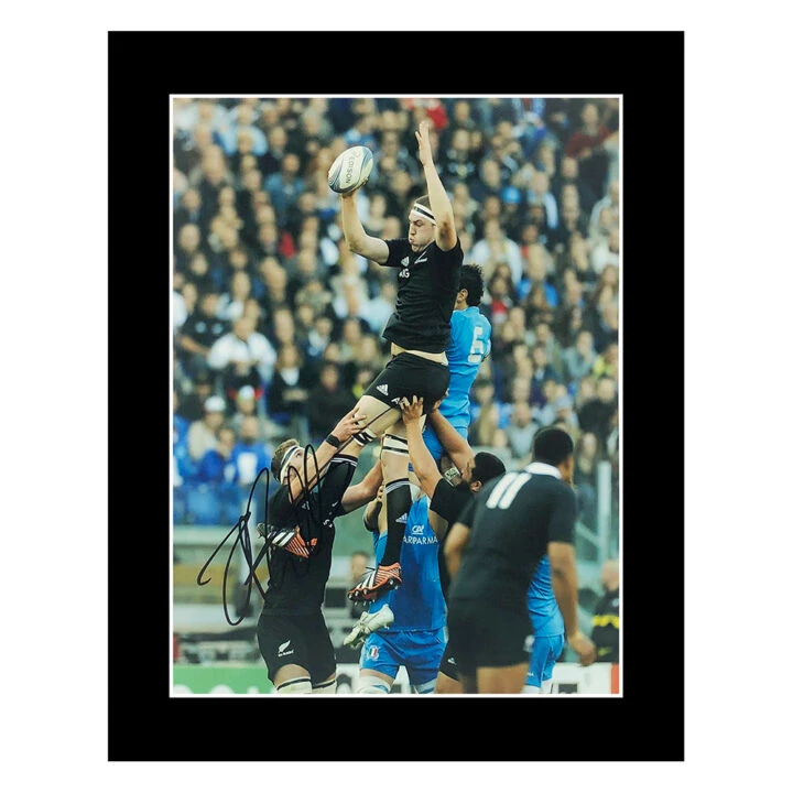 Signed Brodie Retallick Photo Display 12x10 - New Zealand All Blacks Icon