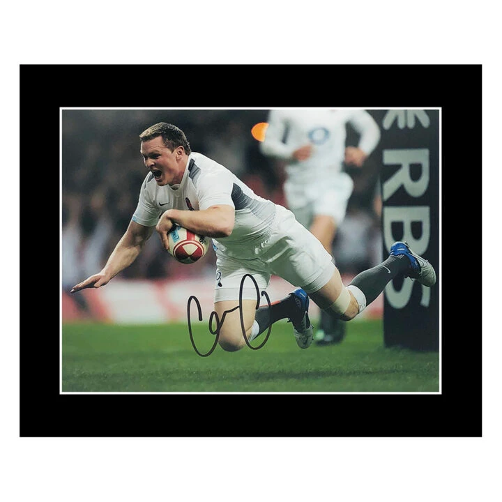 Signed Chris Ashton Photo Display 12x10 - England Rugby Icon