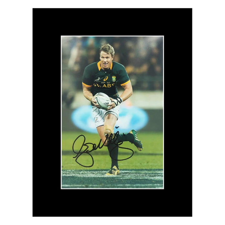 Signed Jean de Villiers Photo Display 16x12 - Springboks Icon