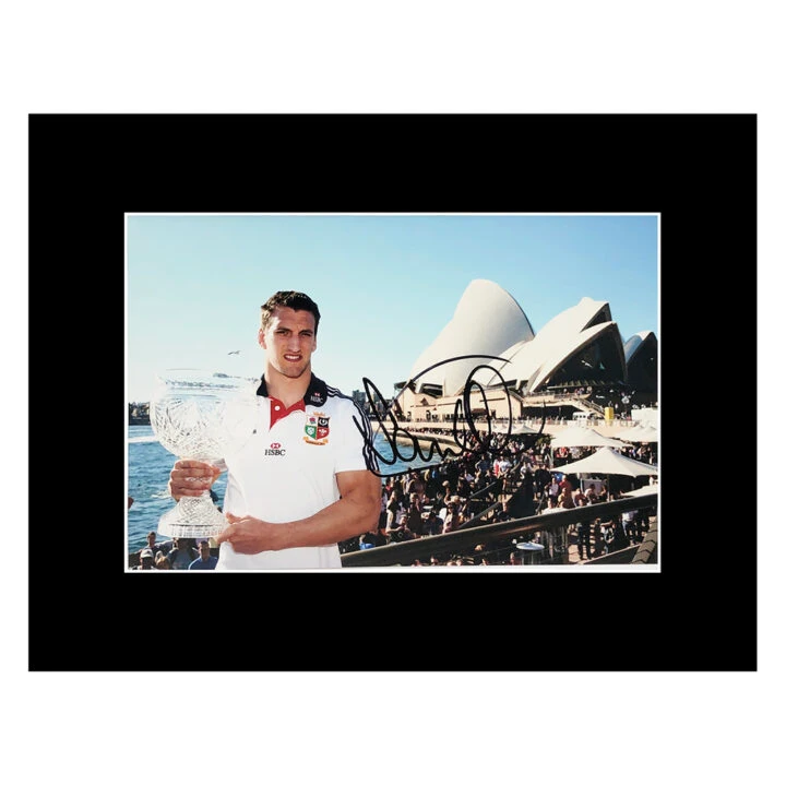 Signed Sam Warburton Photo Display 16x12 - Lions Tour Winner 2013