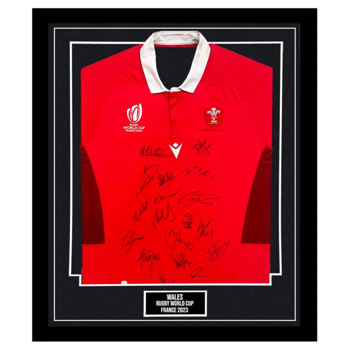 Signed Wales Framed Shirt - Rugby World Cup France 2023