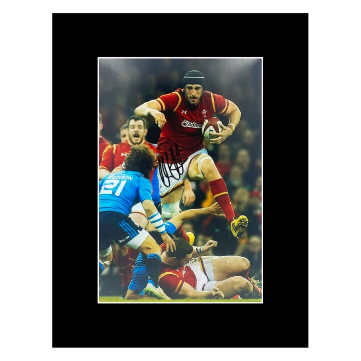 Signed Luke Charteris Photo Display 16x12 - Wales Rugby Autograph