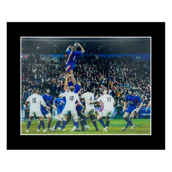 Signed Cameron Woki Photo Display 12x10 - France Rugby Icon