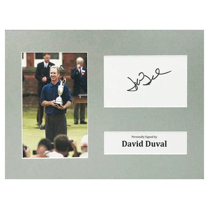 Signed David Duval Photo Display - 12x8 The Open Champion 2001