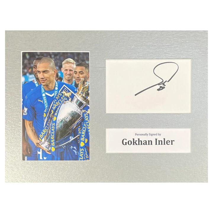 Signed Gokhan Inler Photo Display - 12x8 Premier League Winner 2016