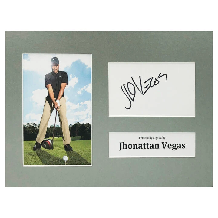 Signed Jhonattan Vegas Photo Display - 12x8 Golf Icon