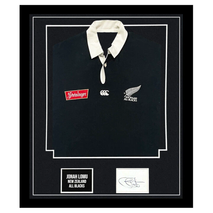 Signed Jonah Lomu Framed Display Shirt - All Blacks Autograph