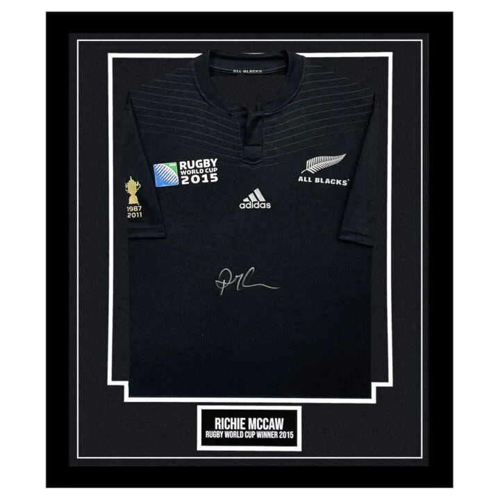 Signed Richie McCaw Framed Shirt - RWC Winner 2015