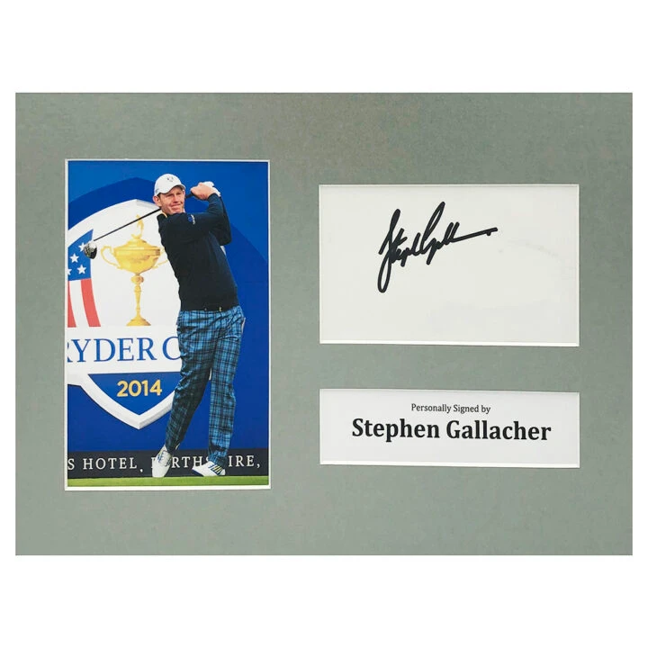 Signed Stephen Gallacher Photo Display - 12x8 Golf Icon