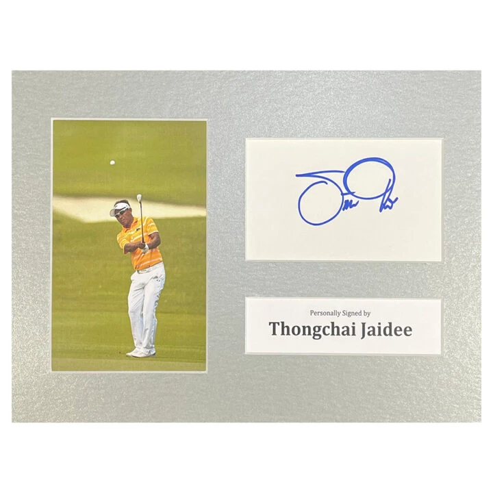 Signed Thongchai Jaidee Photo Display - 12x8 Golf Icon