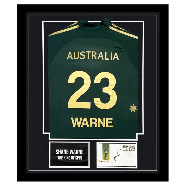 Signed Shane Warne Framed Display Shirt - The King of Spin