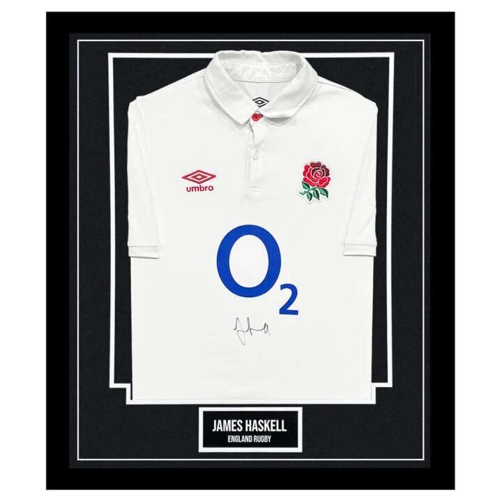 James Haskell Signed Framed Shirt - England Icon Autograph