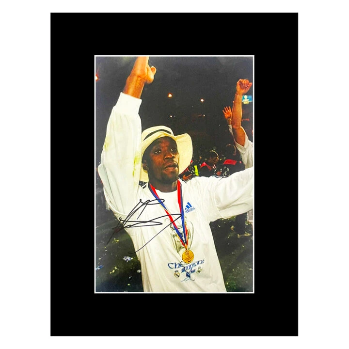 Autograph Claude Makelele Photo Display 16x12 - UCL Winner 2002