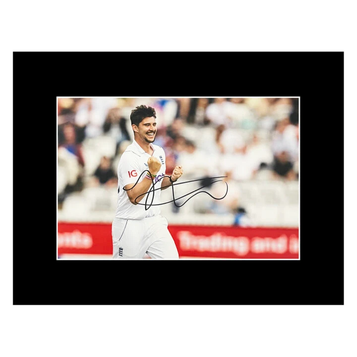 Autograph Josh Tongue Photo Display 16x12 - England Cricket Icon