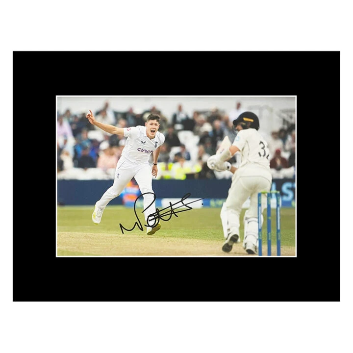 Autograph Matthew Potts Photo Display 16x12 - England Cricket