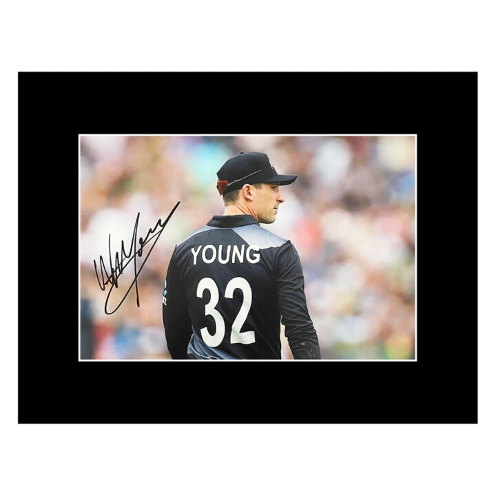 Autograph Will Young Photo Display 12x10 - New Zealand Black Cap