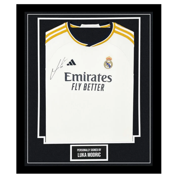 Framed Luka Modric Signed Shirt - Real Madrid Autograph