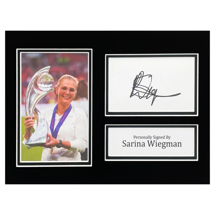 Sarina Wiegman Signed Photo Display - 12x8 Euro 2022 Champion
