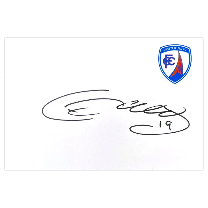 Signed Charlie Dawes White Card - Chesterfield Autograph