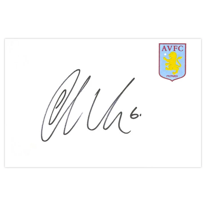 Signed Ciaran Clark White Card - Aston Villa Autograph
