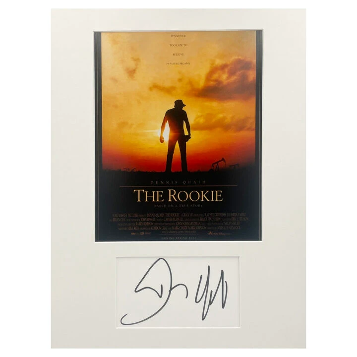 Signed Dennis Quaid Photo Display - 16x12 The Rookie Film Autograph