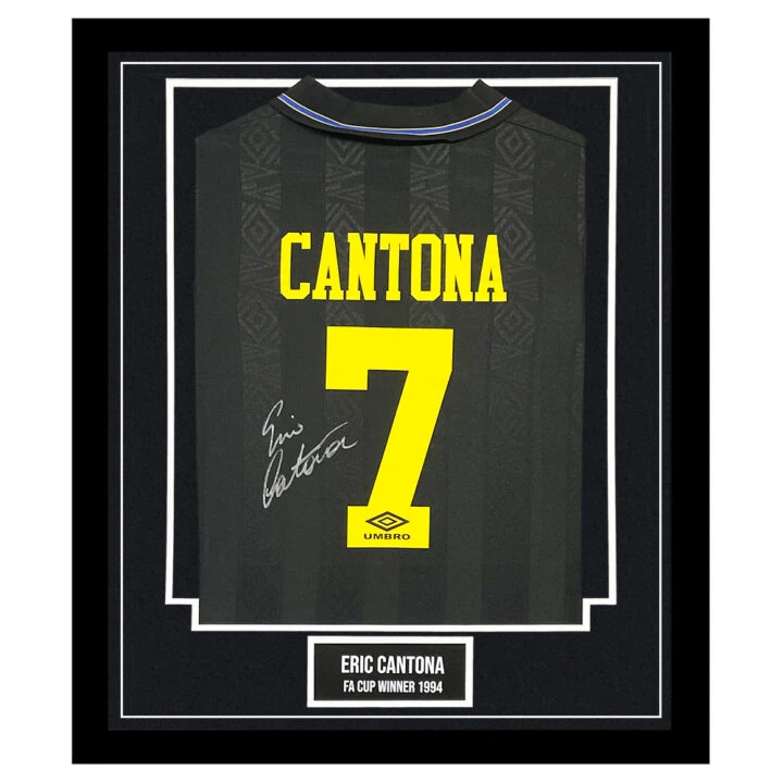 Signed Eric Cantona Framed Shirt - FA Cup Winner 1994