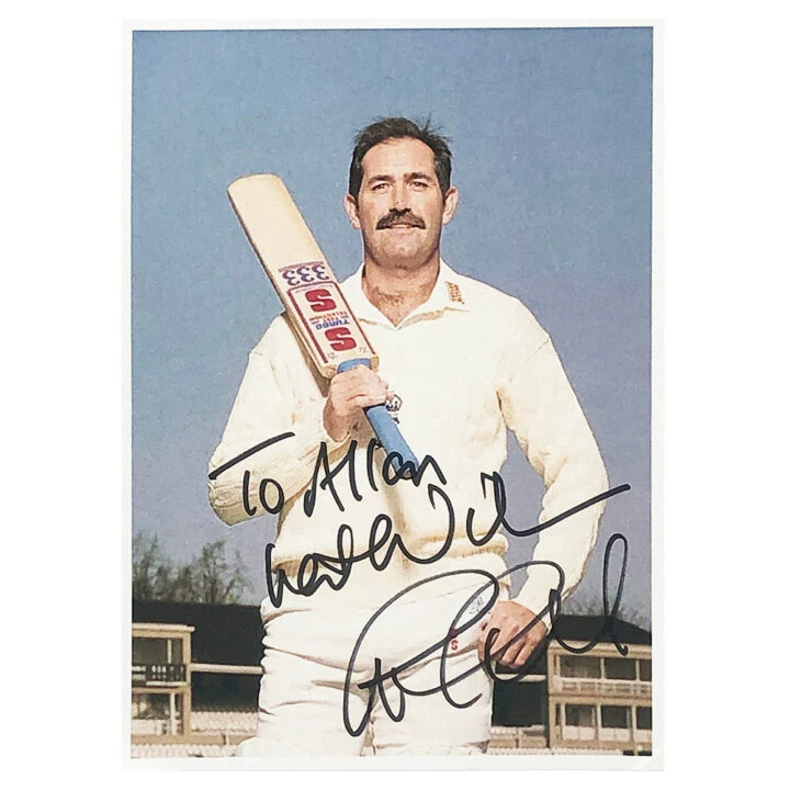 Signed Graham Gooch England Cricket Photo - Dedicated to Allan
