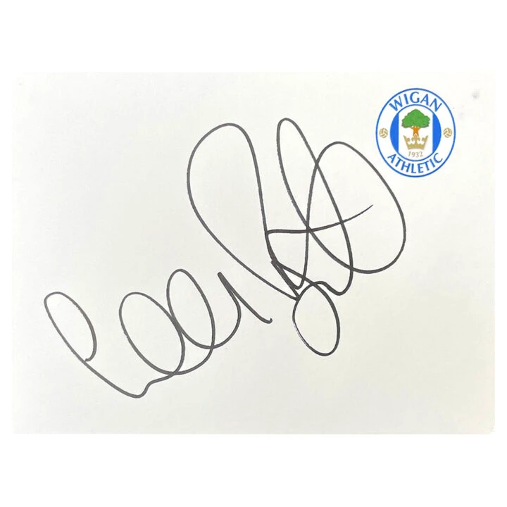 Signed Leon Barnett White Card - Wigan Athletic Autograph