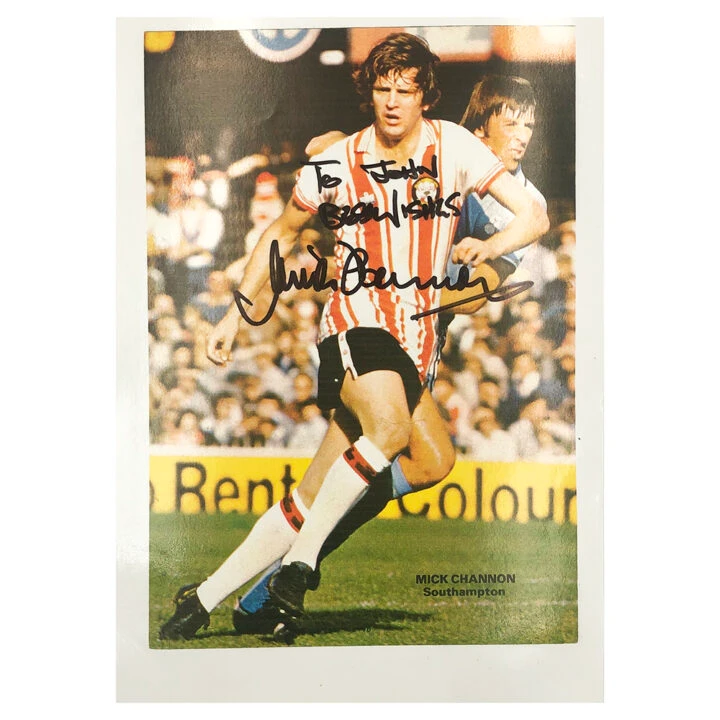Signed Mick Channon Photo - Dedicated to John
