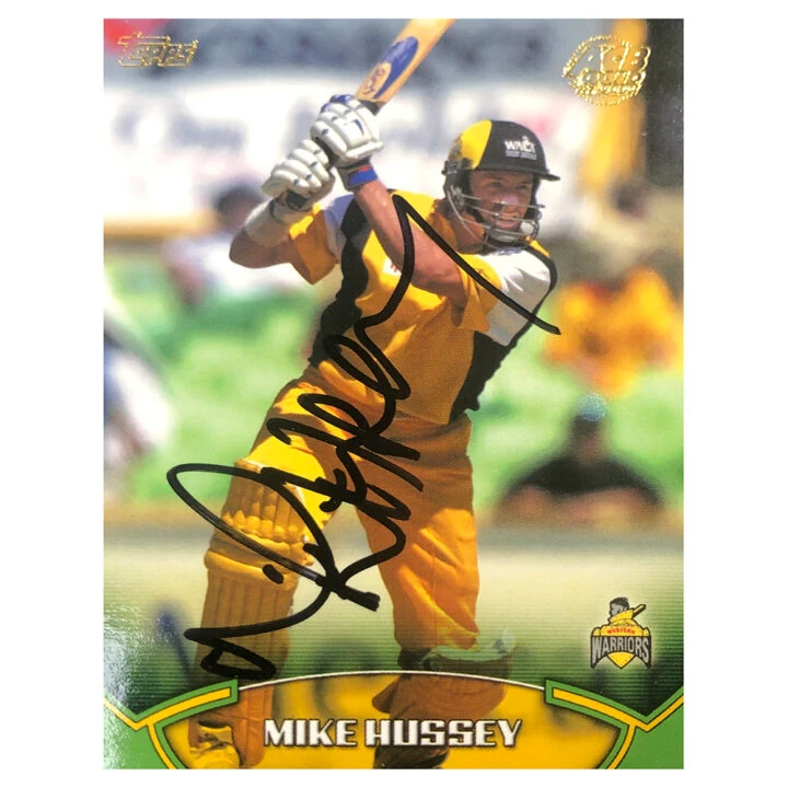 Signed Mike Hussey Trading Card - Australia Cricket Topps