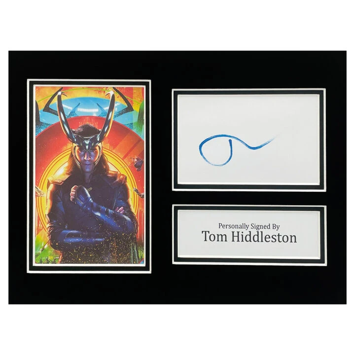 Signed Tom Hiddleston Photo Display - 12x8 Film Icon