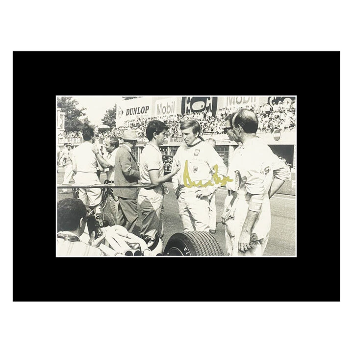 Derek Bell Signed Photo Display - 16x12 Formula 1 Autograph