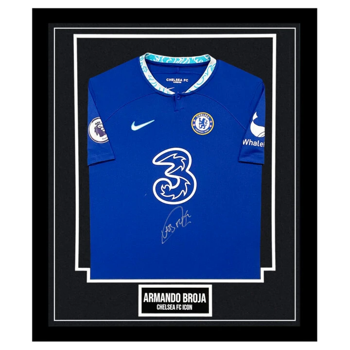 Signed Armando Broja Framed Shirt - Chelsea FC Icon