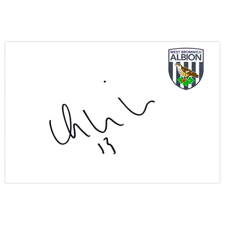 Signed Boaz Myhill White Card - West Bromwich Albion Autograph